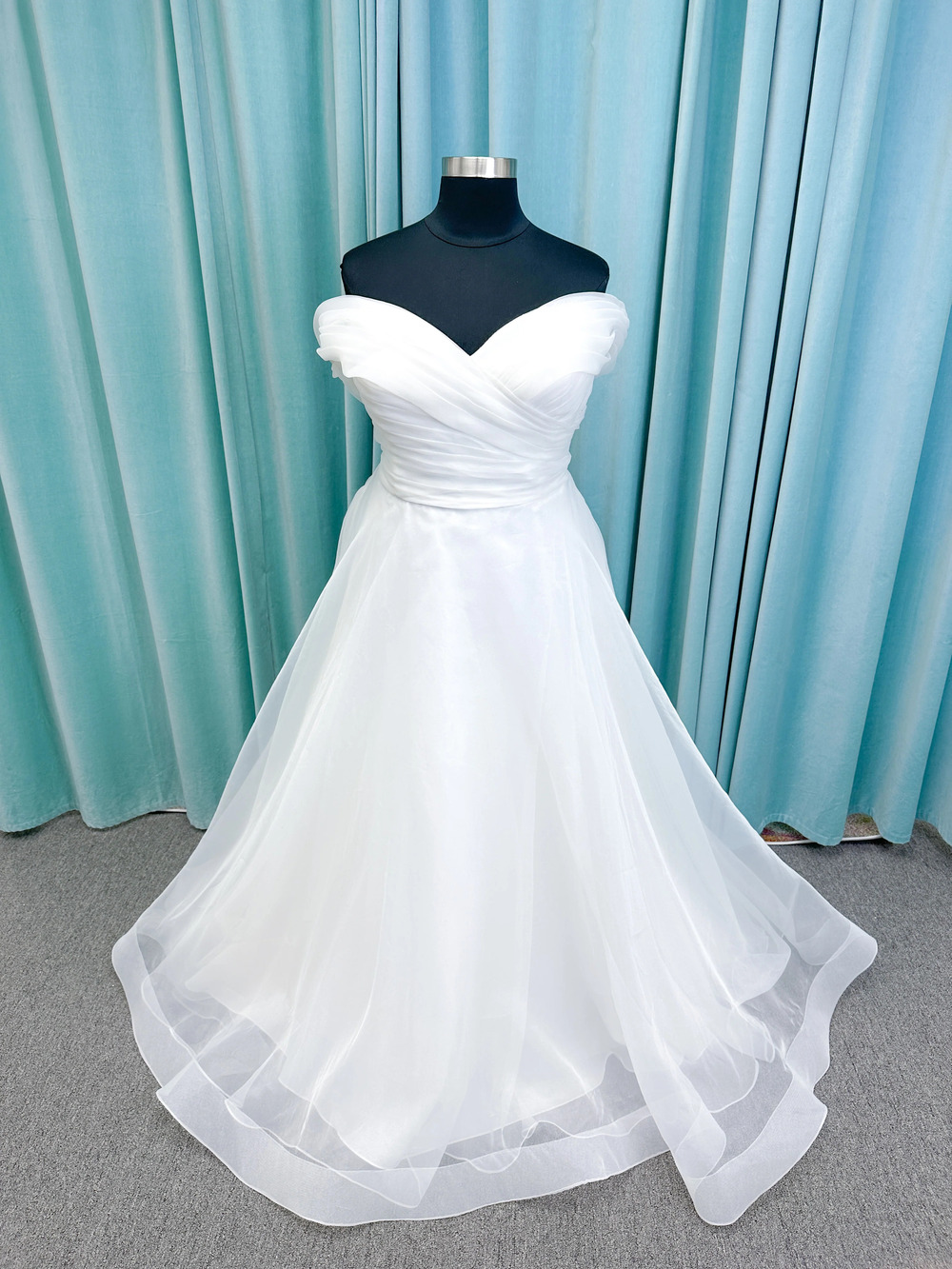 Plus Size Morilee Style 3350 Evette Off-the-Shoulder Organza Ballgown Wedding